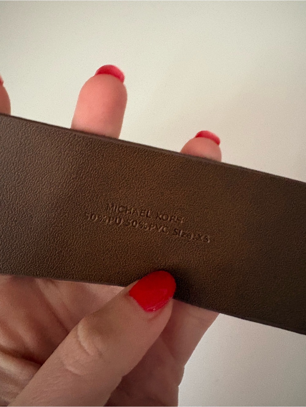 Michael Kors Brown Leather Belt with Gold-Tone Buckle Sz XS - Picture 3 of 5